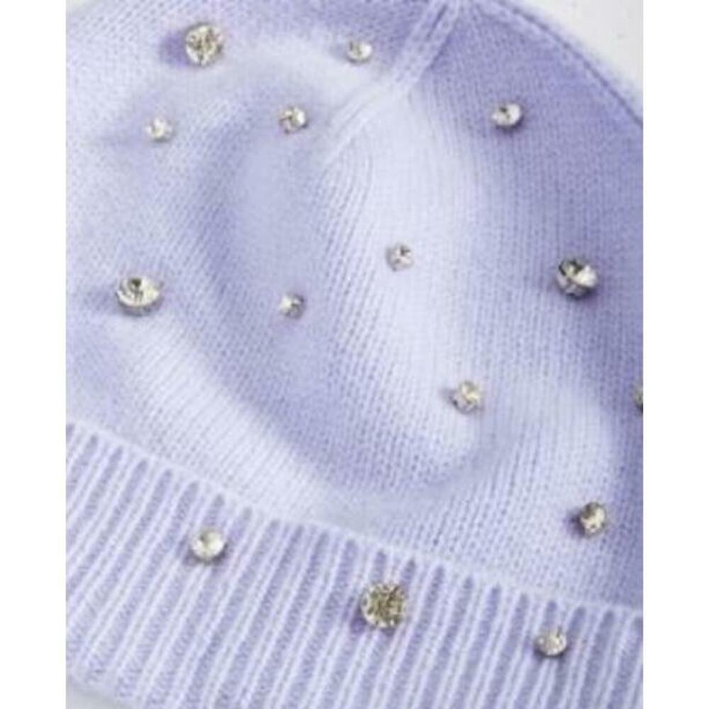 Charter Club Women's Fresh Orchid Cashmere Embellished Cuffed Beanie One Size - Picture 2 of 2